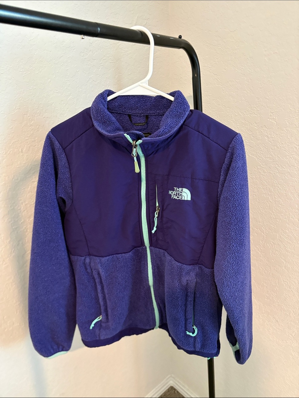 The North Face Purple Fleece Jacket with Mint Trim
